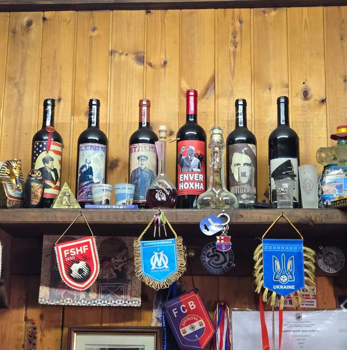 Local Albanian restaurant interior with traditional decor seen on a Tirana food tour